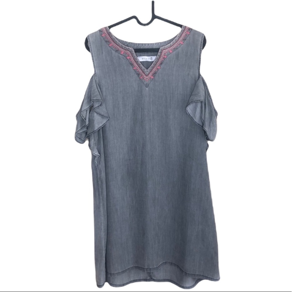 Billy T Gray & Pink Cold Shoulder Dress